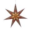 Artschatz Cathedral Paper Lantern Star Light - 7 Point 16 inch - Brown/Green with red/Blue Tissue Inlay view 1