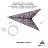 Artschatz Cathedral Paper Lantern Star Light - 7 Point  24 inch - Black/Pink with Violet/Turquoise Tissue Inlay view 3