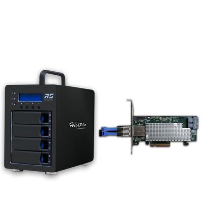 Highpoint RocketStor 6434TS 4-Bay 12Gb/s SAS & 6Gb/s SAS/SATA Hot-Swappable RAID Tower Enclosure
