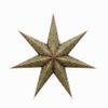 Artschatz Cathedral Paper Lantern Star Light - 7 Point  24 inch - Brown/Green with red/Blue Tissue Inlay view 2