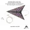 Artschatz Cathedral Paper Lantern Star Light - 5 Point  24 inch - Black/Pink with Turquoise/Violet Tissue Inlay view 3
