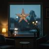 Artschatz Cathedral Paper Lantern Star Light - 5 Point  24 inch - Black/Pink with Turquoise/Violet Tissue Inlay view 4