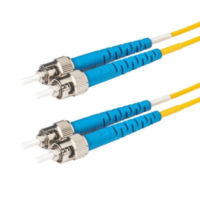 SpeedyFiberTX 1-Pack 200 Feet Duplex Singlemode ST/U to ST/U Fiber Patch Cable, Corning SMF-28 9/125um Ultra Optical Fiber, OS1/OS2 Compatible, Yellow LSZH Cable Jacket