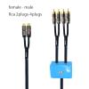 1.5ft Sound Channel swicher 2 female to 4 male RCA Switch Selector 2 in 1 Out R/L Stereo Audio 1 in 2 Out Stereo Audio Splitter with Mute Button No External Power Required CD Speaker dvd Player view 2