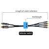 15ft Sound Channel swicher 2 female to 4 male RCA Switch Selector 2 in 1 Out R/L Stereo Audio 1 in 2 Out Stereo Audio Splitter with Mute Button No External Power Required CD Speaker dvd Player view 4