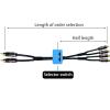 1.5ft Sound Channel swicher 2 male to 4 female RCA Switch Selector 2 in 1 Out R/L Stereo Audio 1 in 2 Out Stereo Audio Splitter with Mute Button No External Power Required CD Speaker dvd Player view 4