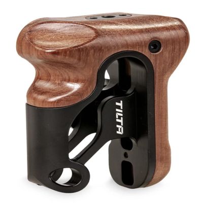 Tilta Left Side Wooden Handle 1/4"-20 with Locating Pins (Type II), Black