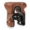 Tilta Left Side Wooden Handle 1/4"-20 with Locating Pins (Type II), Black view 2