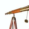 Navirock Brass Antique Orange Leather Covered Tripod Telescope Nautical Vintage Functional High Magnification Collectibles Gifts Item view 4