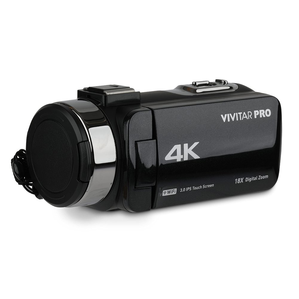 Vivitar 4K Video Camera, Wi-Fi Ultra HD Camcorder with 18x Digital Zoom, 3 IPS Touchscreen Video Recorder with Night Vision, Vlogging Camera with 3.5mm Microphone Jack, Rechargeable, SD Card Slot