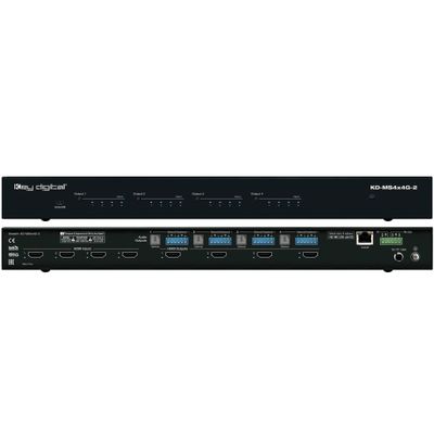 Key Digital KD-MS4x4G-2: 4 Input 4 Output HDMI Matrix Switch, with 4K 18Gbps bandwidth, HDR, HDCP 2.2, HDR, Web UI, view any of the 4 connected HDMI sources on the 4 displays at any time and in any combination