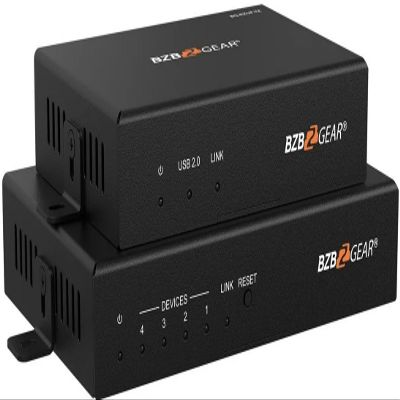 BZBGEAR 4-Port USB3.1/2.0/1.1 SuperSpeed Fiber Extender up to 1000ft - BG-EXUF
