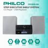 Philco Stereo Shelf Systems Tray Loading CD Player with Digital FM Radio, Bluetooth Streaming, Remote Control in Silver | LCD Display | 3.5mm Headphone Jack | MP3 & AUX Port Compatible | USB Input view 2