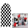 Iydamc Black and White Racing Checker Texture Arch Backdrop Covers,Checkered Flag Arched Stretchy Supplies for Baby Shower Birthday Party Decorations,Arch Props NO-363-3x6.5ft view 1