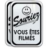 Sourire Vous TES FILM, 6.5 pouces par 9.5 pouces, Aluminium, 24 Heures vidos Signe. French Smile on Camera Video Surveillance Sign. 6.5 inch by 9.5 inch, Aluminum. (2 Pack) view 1