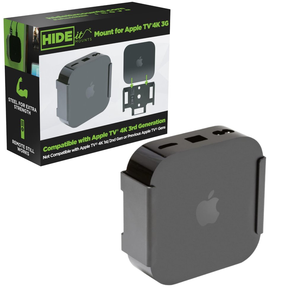 HIDEit Mount for Apple TV 4K 3rd Gen - Apple TV Wall Mount Compatible with 2022 Release