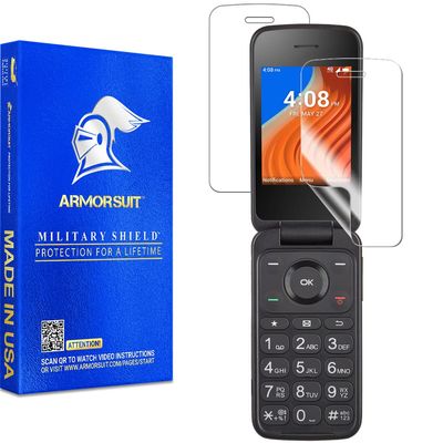 [2+2 Pack] ArmorSuit MilitaryShield Screen Protector Designed for TCL Flip 2 (2022) Case Friendly HD Clear Film - Made in USA