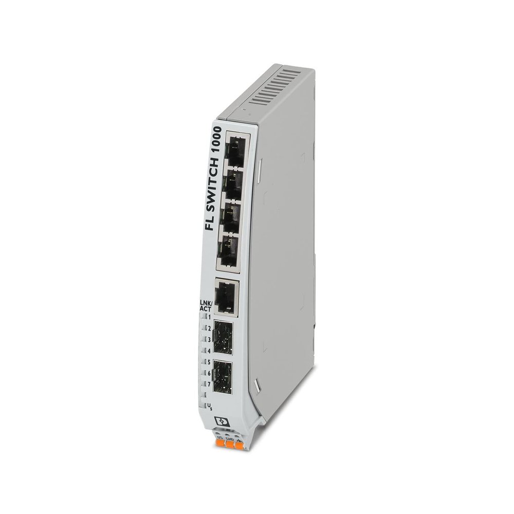 1085164, IndEthernet Switch, 5 RJ45 Ports 10/100 Mbps, 2 SFP Ports 100 Mbps, FL Switch 1005NT-2SFX