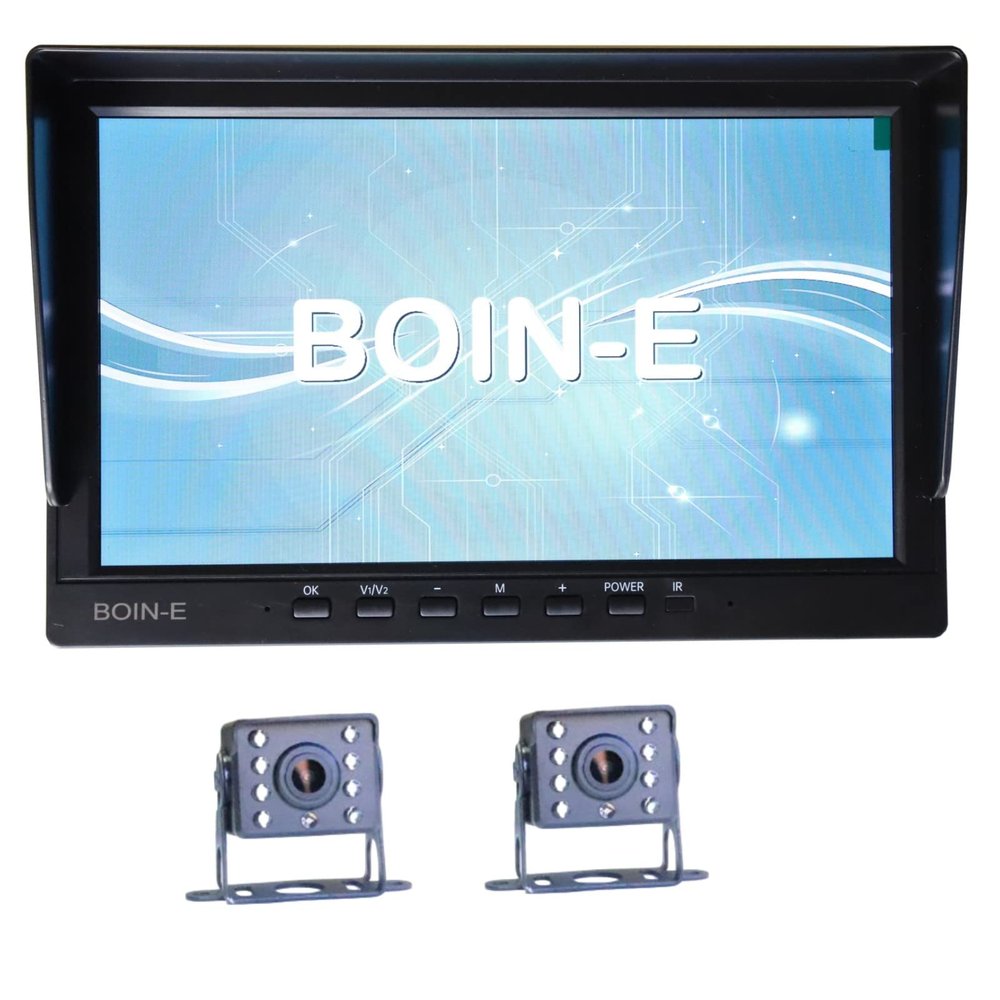 BOIN-E HD1080P Backup Camera Rear View Monitor Kit for RV, 2 Night Vision Back up cams, 10'' Monitor with Shift Screen, Reversing Camera System for Trailer Pickup, Camper, Van