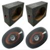 Audiobank AB790 6x9 1000 W 4-Way Car Audio Stereo Coaxial Speakers Pair & Angled Style 6x9 Speaker Boxes Pair view 1