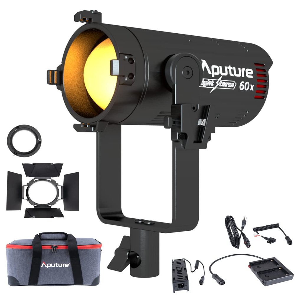 Aputure LS 60X 60W Bi-Color Adjustable LED Video Light,Aputure Light Storm V Mount,Built-in 9 Lighting FX