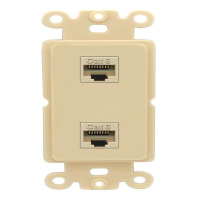 RiteAV 2 Port Cat6 Ethernet Wall Plate - Rocker [Ivory/Ivory]