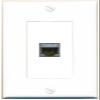 RiteAV 1 Port Cat7 Shielded Ethernet Wall Plate - 1 Gang [White/White] view 1