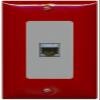 RiteAV 1 Port Cat7 Shielded Ethernet Wall Plate - 1 Gang [Red/Gray] view 1