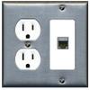 RiteAV 1 Port Cat7 Shielded Ethernet Wall Plate - Round Outlet [Stainless/White] view 1