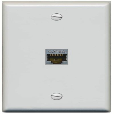 RiteAV 1 Port Cat6A Wall Plate - Flat [Gray/Gray]