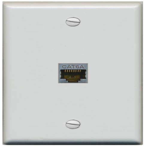 RiteAV 1 Port Cat6A Wall Plate - Flat [Gray/Gray]
