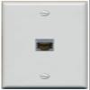 RiteAV 1 Port Cat6A Wall Plate - Flat [Gray/Gray] view 1