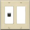 RiteAV 1 Port Cat6A Wall Plate - 2 Gang [Ivory/White] view 1