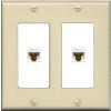 RiteAV 2 Port Cat6 Ethernet Wall Plate - 2 Gang [Ivory/White] view 1