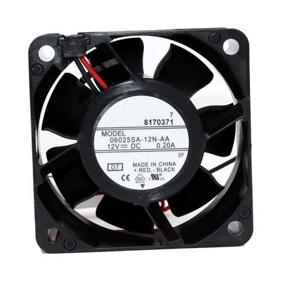 06025SA-12N-AA DC12V 0.20A 6025 6cm 2-Wire Silent Cooling Fan