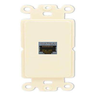 RiteAV 1 Port Cat6A Wall Plate - Rocker [Light-Almond]