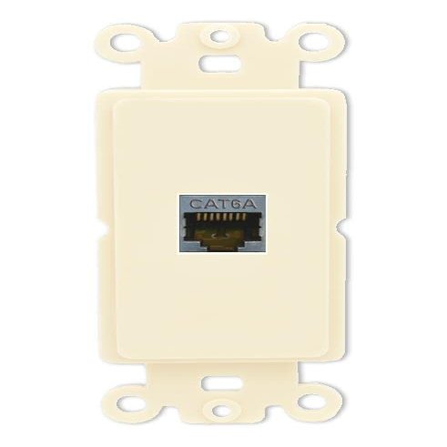 RiteAV 1 Port Cat6A Wall Plate - Rocker [Light-Almond]