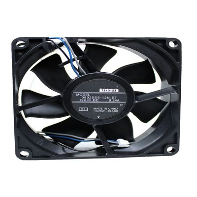 08025SS-12N-ET DC12V 0.24A 8025 8cm 3-Wire Chassis Cooling Fan