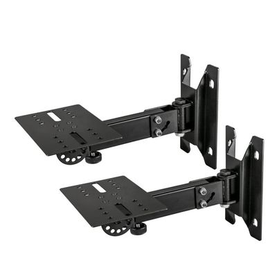 Speaker Wall Mounts, Pair of Universal Bookshelf Speaker Mounting Brackets, Large Or Small Speakers, 2 Mounts, Fixed Swing 5mm Steel, Adjustable Range 180 (Color : Black, Size : Long section)