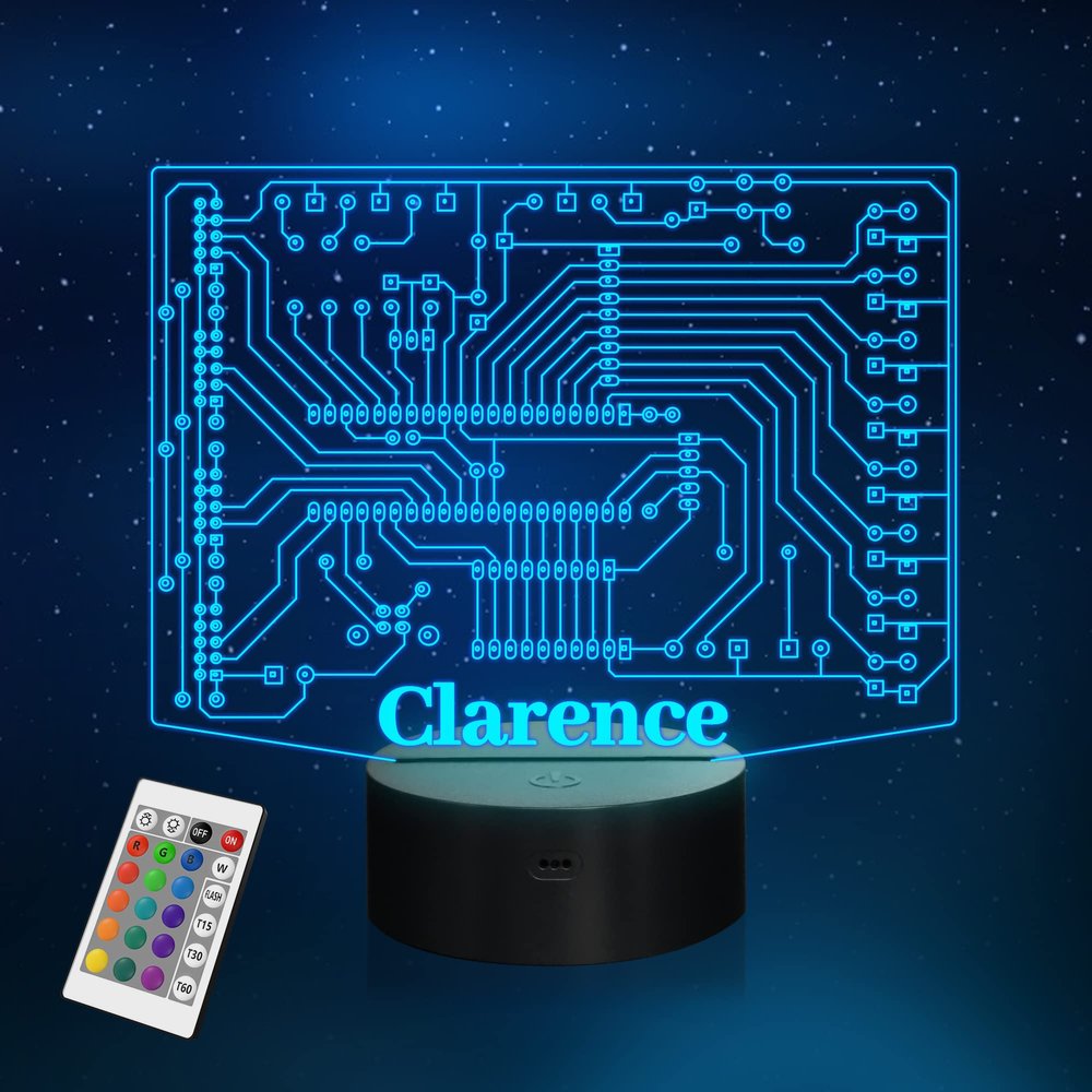Personalized Geeky Gifts, Computer Geekery PCB Lamp 16 Colors Changing Touch & Remote Control Night Light for Men Boys Women IT Tech Support Nerds Geek Lovers
