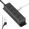 30W USB C Power Strip Surge Protector,4 Side 12 Outlets Desk Power Strip with Ultra Thin Flat Plug,PD Fast Charing,2 USB-C,2 USB-A(4 USB Total 40W),10ft Flat Extension Cord with Multiple Outlets,1200J view 1