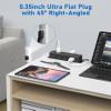 30W USB C Power Strip Surge Protector,4 Side 12 Outlets Desk Power Strip with Ultra Thin Flat Plug,PD Fast Charing,2 USB-C,2 USB-A(4 USB Total 40W),10ft Flat Extension Cord with Multiple Outlets,1200J view 4