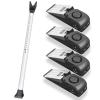 AceMining 4 Pack Black Door Stop Alarm & White Sliding Door Security Bar view 1