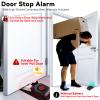 AceMining 4 Pack Black Door Stop Alarm & White Sliding Door Security Bar view 2