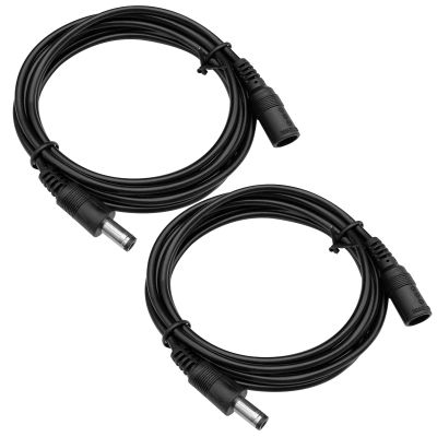 ANLINK 2 Pack 6ft 2M DC Power Extension Cable, 2PCS DC 12V Power Adapter Extension Cord 5.5mm x 2.1mm for CCTV Security Camera/Router/LED Strip Light/Printer and More-Black