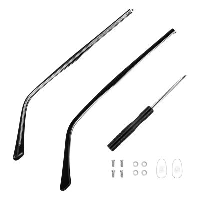 iplusmile 1 Pair Metal Glasses Replacement Temple, Black Eyeglasses Arms Legs, Eye Glasses Repair DIY Kit (Black)