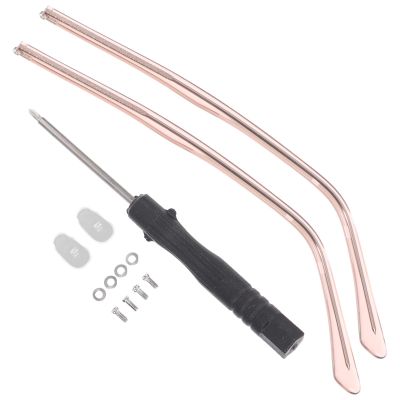 iplusmile 1 Pair Metal Glasses Replacement Temple, Black Eyeglasses Arms Legs, Eye Glasses Repair DIY Kit (Rose Gold)
