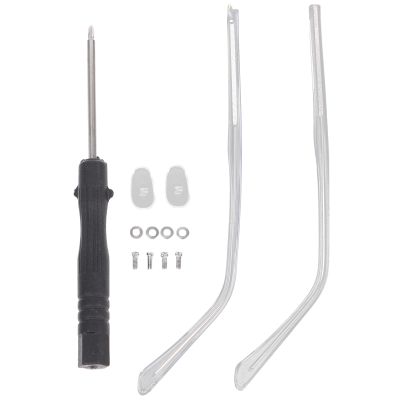 iplusmile 1 Pair Metal Glasses Replacement Temple, Clear Eyeglasses Arms Legs, Glasses Repair DIY Kit with Screw Nose Pads Screwdriver Washers
