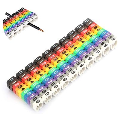 Clip on Wire Markers, 100/150 PCS Plastic Number Wire Label Digital Colorful Cable Marker Identification Cord Cable Clips Guide(100PCS-4mm)
