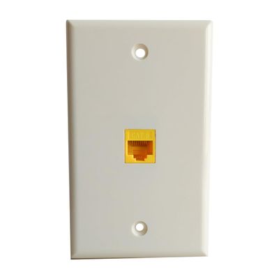 BOPLAT Single Gang CAT6 Ethernet Wall Plate Light Almond - 1 Port CAT 6 RJ45 Keystone Jack Network Outlet Cover Plate Female to Female for CAT8/CAT7/CAT6/CAT5e Cables